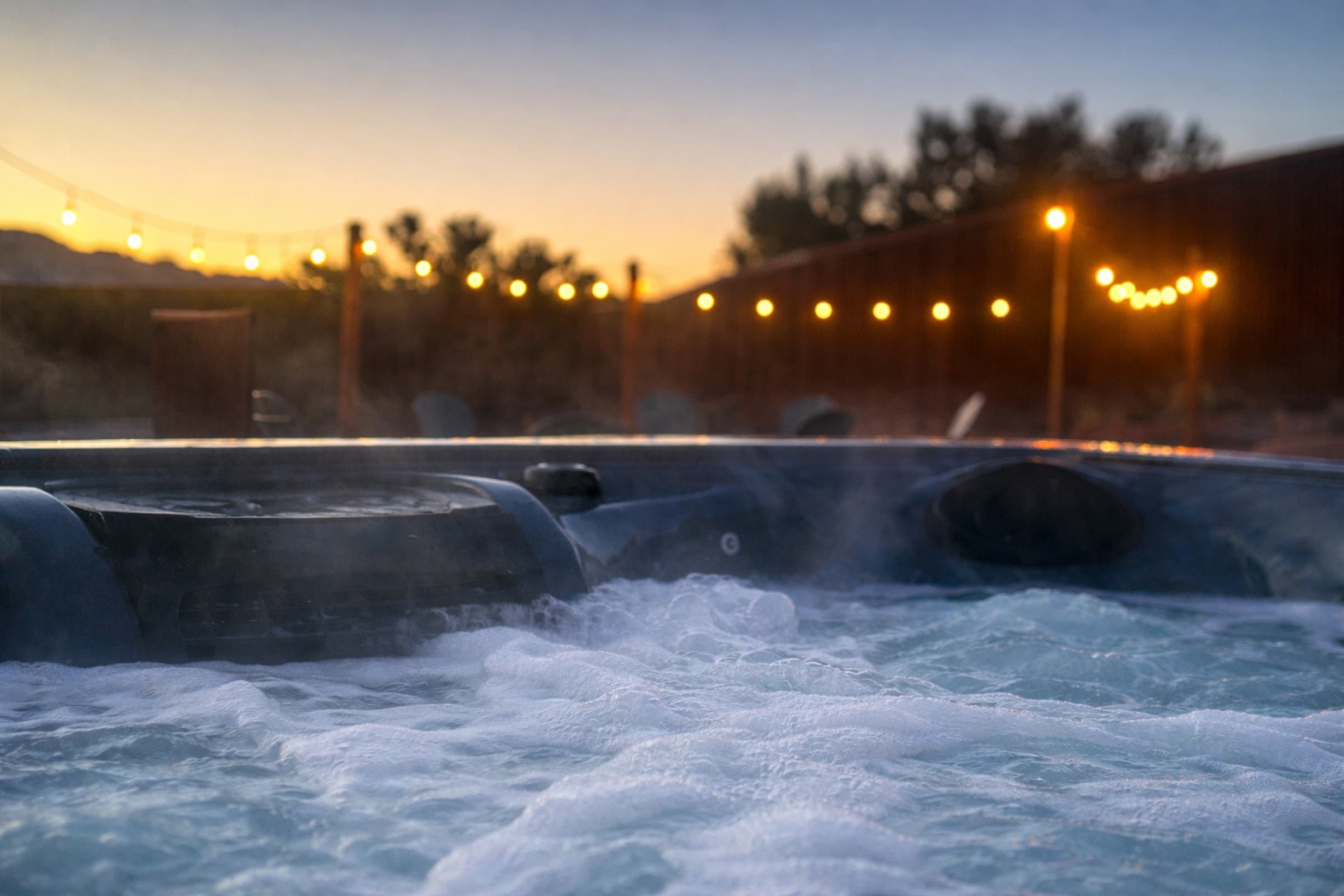 Hot tub at twilight